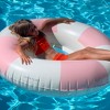 Sunnylife Luxe Tube Pool Ring - Stole My Heart Pink Stripe, Inflatable Lounger - 3 of 4