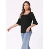 INSPIRE CHIC Women's Summer Dressy 3/4 Bell Sleeve Casual Square Neck Blouse - 4 of 4