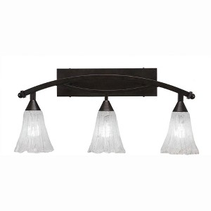 Toltec Lighting Bow 3 - Light Vanity in  Bronze with 5.5" Fluted Italian Ice Shade - 1 of 1