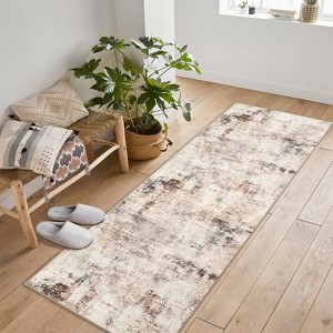 Abstract Machine Washable Rug with Non Slip Backing Ultra-Thin Non Shedding Stain Resistant Indoor Carpet for Living Room Bedroom Dining Room - 1 of 4