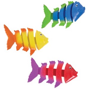 SwimWays Fish Styx Kids Fish-Shaped Pool Diving Toys 3-Pack with Soft Flexible Colorful Dive Fish for Underwater Skill Building Pool Party Play - 1 of 4