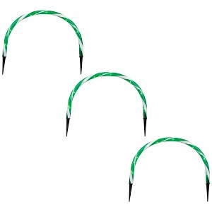 Northlight Candy Cane Outdoor Christmas Arch Pathway Markers - Green - Set of 3 - 1 of 4