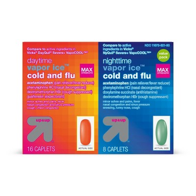 Acetaminophen Day/Night Time Vapour Ice Cold and Flu Relief Caplets - 24ct - up & up™