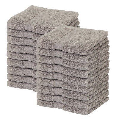 Splash Zero Twist 100% Ring Spun Cotton Face Washcloth Set – Reversible, 550 GSM, Soft, Lightweight, Highly Absorbent Towels for Bathroom