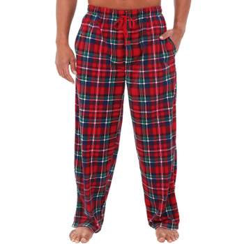 Men's Soft Plush Fleece Pajama Pants, Warm Long Lounge Bottoms