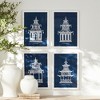 Plum & Post Traditional Pagoda Study Art Prints, Set of 4 - Blue - 2 of 4