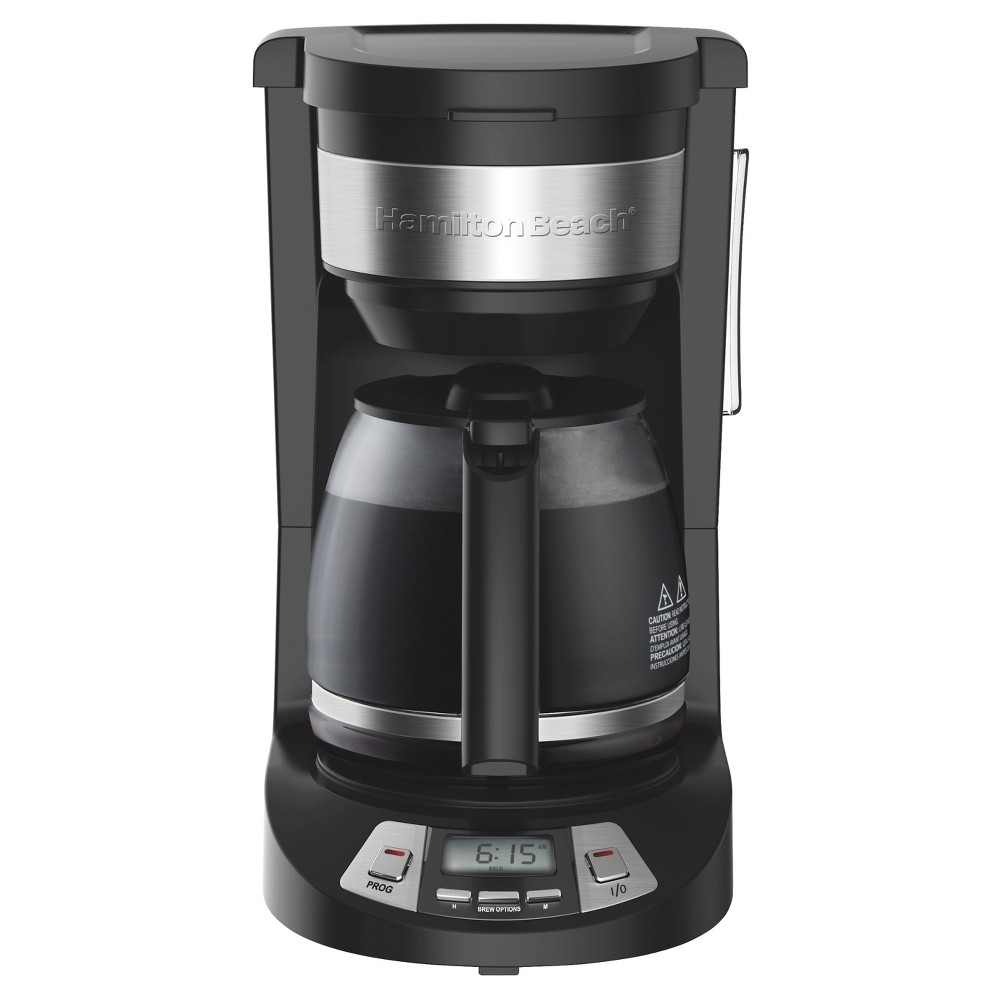 Hamilton Beach 12 Cup Programmable Coffee Maker, Black/Silver