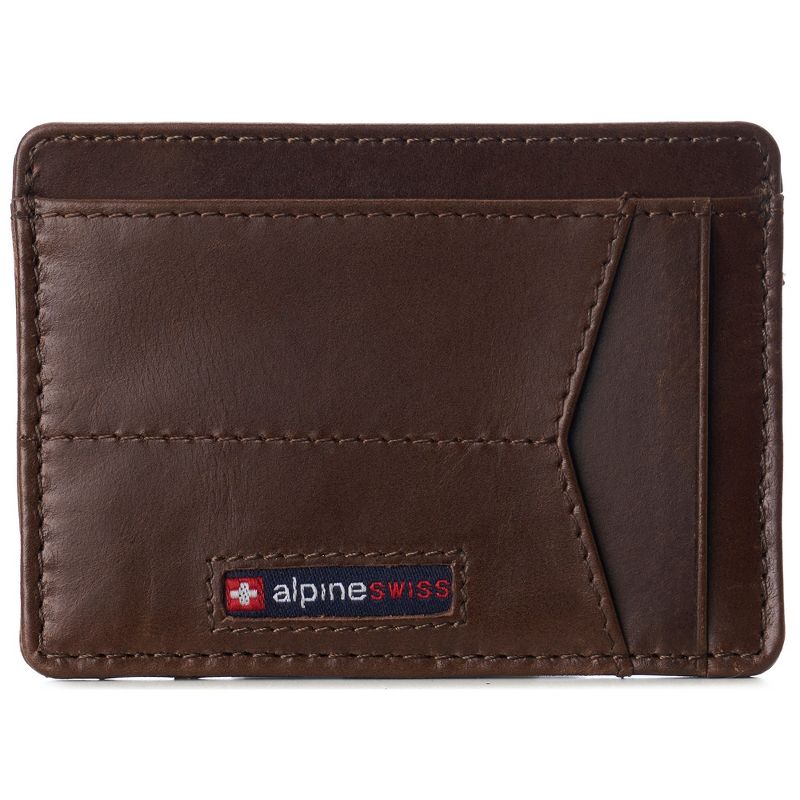 Alpine Swiss Oliver Mens RFID Blocking Minimalist Front Pocket Wallet Leather Comes in a Gift Box, 1 of 7