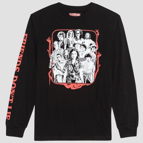 Men S Stranger Things Long Sleeve Graphic T Shirt Black Arrow