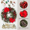 24 Inch Artificial Eucalyptus Wreath with Berry and Pine Branches Green Leaves Holiday Decorations for Front Door Indoor Outdoor Use - 4 of 4