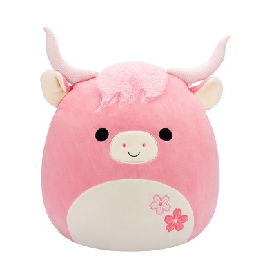 Squishmallows 16" Pink Highland Cow with Sakura Flowers Large Plush