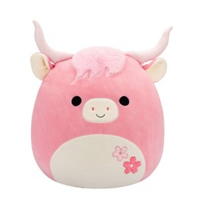 Squishmallows 16" Pink Highland Cow with Sakura Flowers Large Plush - 1 of 4