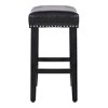 WestinTrends 24" Upholstered Saddle Seat Counter Stool (Set of 2), Black/Black - 4 of 4