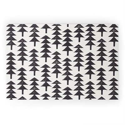 Alisa Galitsyna Linocut Forest 36" x 24" Welcome Mat - Society6