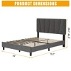 COZONY Linen Upholstered Full Platform Bed Frame with Adjustable Headboard, Wooden Slats Support, No Box Spring Needed, Easy Assembly - 2 of 4