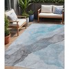 HomeRoots 5' X 8' Teal Blue And Gray Abstract Washable Indoor Outdoor Area Rug - 2 of 4