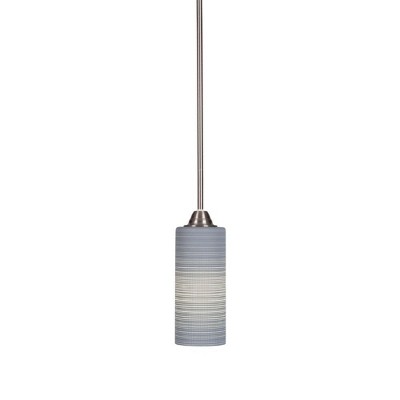 Toltec Lighting Paramount 1 - Light Pendant in  Brushed Nickel with 4" Gray Matrix Shade