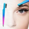 Unique Bargains Portable 2 in1 Eyebrow Shaping Tool Blue Gradient Rose Red 1 Pc - 3 of 4