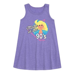 Girls' - Barbie - Made in the 90's Graphic Sleeveless Aline Dress - 1 of 2