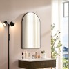 FONTOI Black Metal Arched Wall Mirror, Modern Minimalist Vanity Mirror with Sleek Design for Bathroom Bedroom or Living Room, Black, 36"*22"*0.75" - 3 of 4