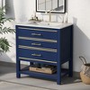 Modern 30 inch Bathroom Vanity Cabinet Combo with Open Storge, Two Drawers - 3 of 4