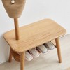 Gulches 31 in H x 65 in W Natural Solid Oak Shoe Storage Cabinet Coat Rack Bench with Sponge Cushion - 2 of 4