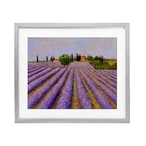 Stupell Industries Lavender Fields Farmland Framed Print Under Glass, Gray, 21" x 17" - 1 of 4