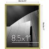 Americanflat Thin Picture Frame in Gold with Shatter Resistant Glass Horizontal and Vertical Formats for Wall & Tabletop - Picture Size 8.5x11" - 2 of 4