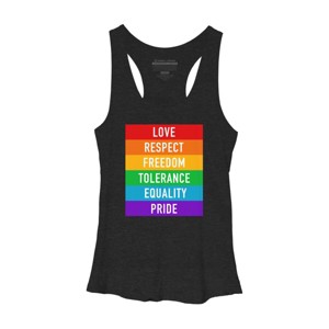 Adult Design By Humans Pride Rights Motto By PINHEAD66 Racerback Tank Top - 1 of 2