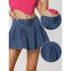 Allegra K Women's Denim Casual Pleated Jean Mini Skirts - 2 of 4