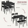 Farmhouse Wood Tabletop Dinette Set, 5 Piece Dining Table Set with PU Upholstered Seat - 3 of 4