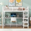 Streamdale Full Size Loft Bed with Storage Shelves and Under-bed Desk, White - 2 of 4