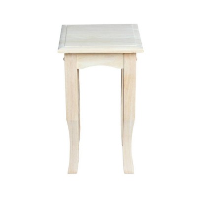 21" White Parawood Square Accent Table with Saber Legs