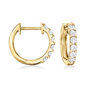Ross-Simons 0.50 ct. t.w. Lab-Grown Diamond Hoop Earrings in 18kt Gold Over Sterling - 1 of 4