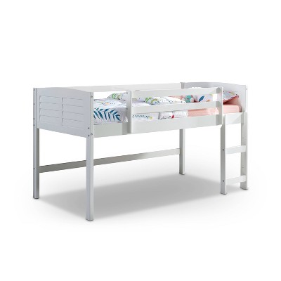 Twin Bradford Attached Ladder Loft Bed White - ioHOMES