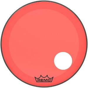 Remo Powerstroke P3 Resonant Colortone Red Bass Drum Head With 5" Offset Hole - 1 of 2