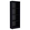 Okak Minimalism Bookshelf, Display Case with 4 Open Shelves, Freestanding Storage Organizer for Living Room, Office, Black - 2 of 4