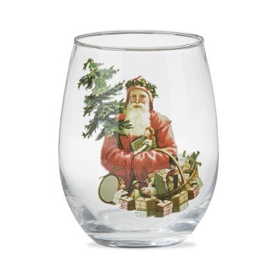TAG So This Is Christmas Santa Stemless Clear Glass Drinkware
