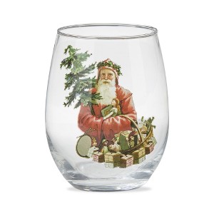 tag So This Is Christmas Stemless Wine Glass 18oz Multicolor Dishwasher Safe Drinkware 475in H x 3in L x 3in W - 1 of 2
