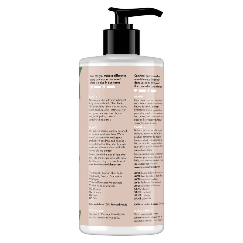 Love Beauty &#38; Planet Shea Butter and Sandalwood Hand and Body Lotion - 13.5oz, 4 of 7