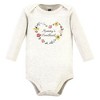 Hudson Baby Infant Girl Long-Sleeve Bodysuits and Pants, Soft Painted Floral Long-Sleeve - 3 of 4