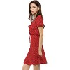Allegra K Women's Regular Fit Floral Ruffle Trim Tie V Neck Shorts Sleeves Mini Dress - 4 of 4
