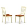 East West Furniture,Antique Kitchen dining Chair Wood Seat with Buttermilk and Cherry Finish, Set of 2 - 2 of 3