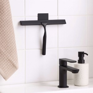 Home Mart Goods Matte Black Stainless Steel Window Bathroom Cleaning Squeegee - 10" - 1 of 4