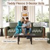 Okak Modern Solid Wood Teddy Fabric Futon Sofa for Living Room Bedroom,3-Seat Rest Sofa with Comfy Backrest & Curved Armrest - 3 of 4