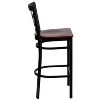 Emma and Oliver Black Window Back Metal Restaurant Dining Barstool - 4 of 4