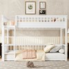 KWPZQEB Bunk Bed, Kids Solid Wood Bed Frame with Ladder and Guardrail, Wooden Slats, Space Saving, No Box Spring - 2 of 4