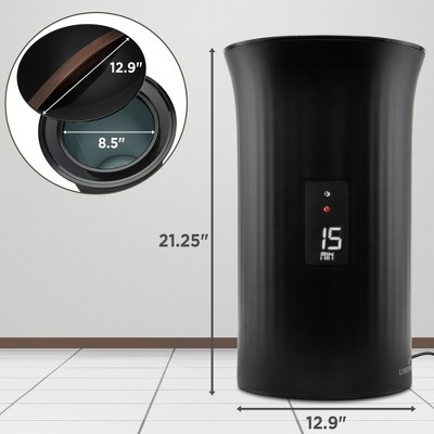 Black LED Display Bucket Style Towel Warmer with Adjustable Timer