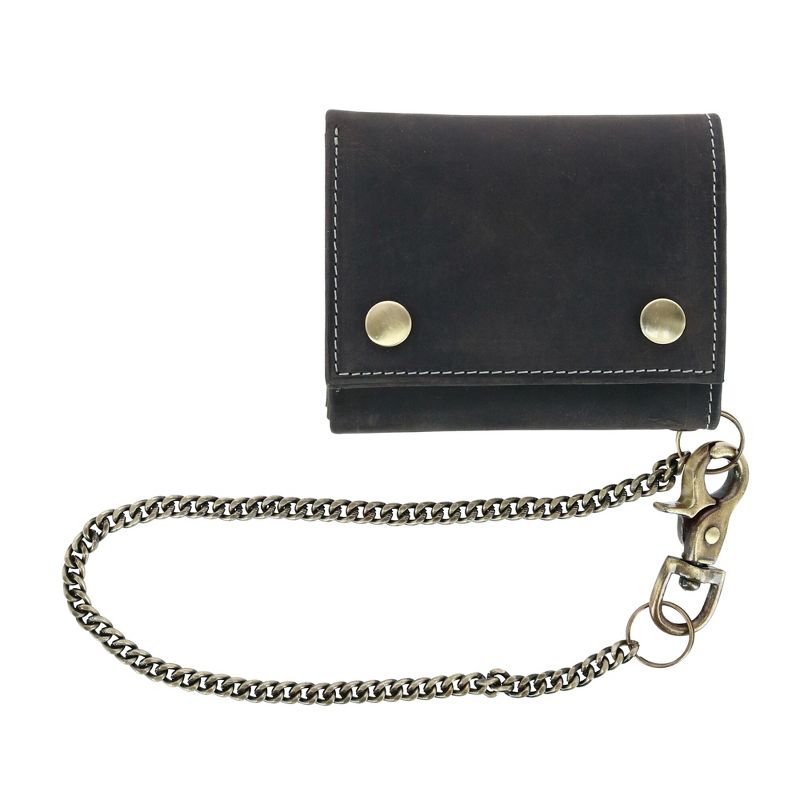 CTM Men's RFID Hunter Leather Chain Wallet, 2 of 6