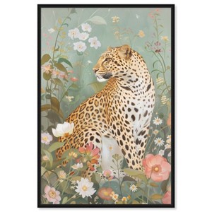 Art Remedy Leopard Spring Vintage Animal Art  Framed - 1 of 4